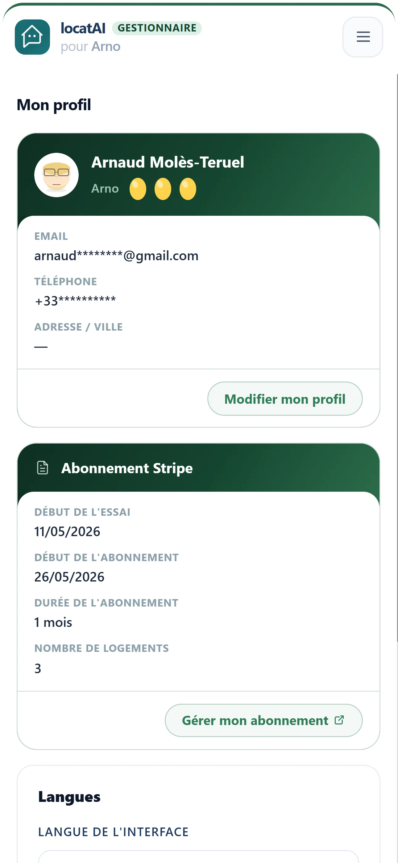 Mon profil